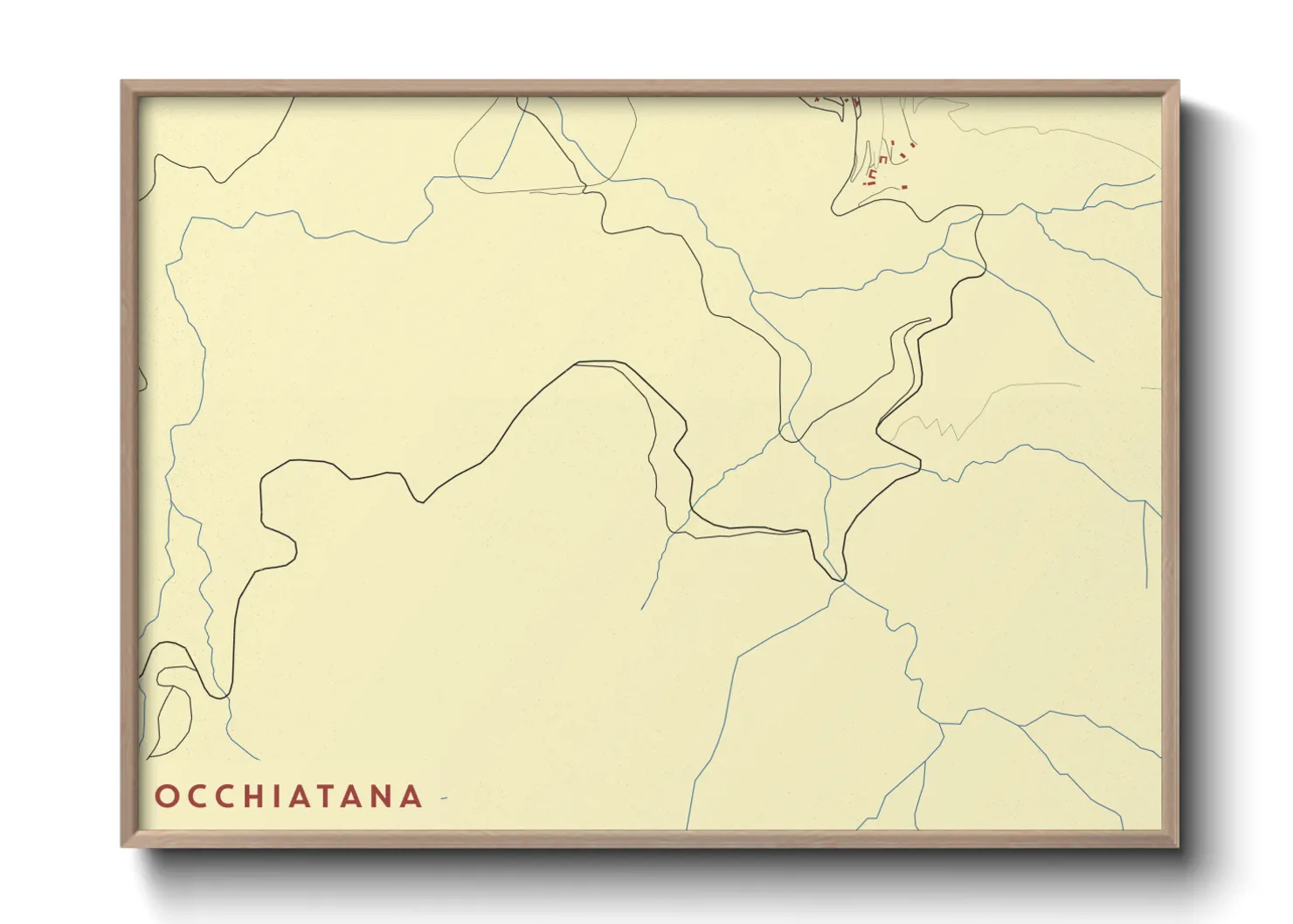 Une affiche de carte sur Occhiatana