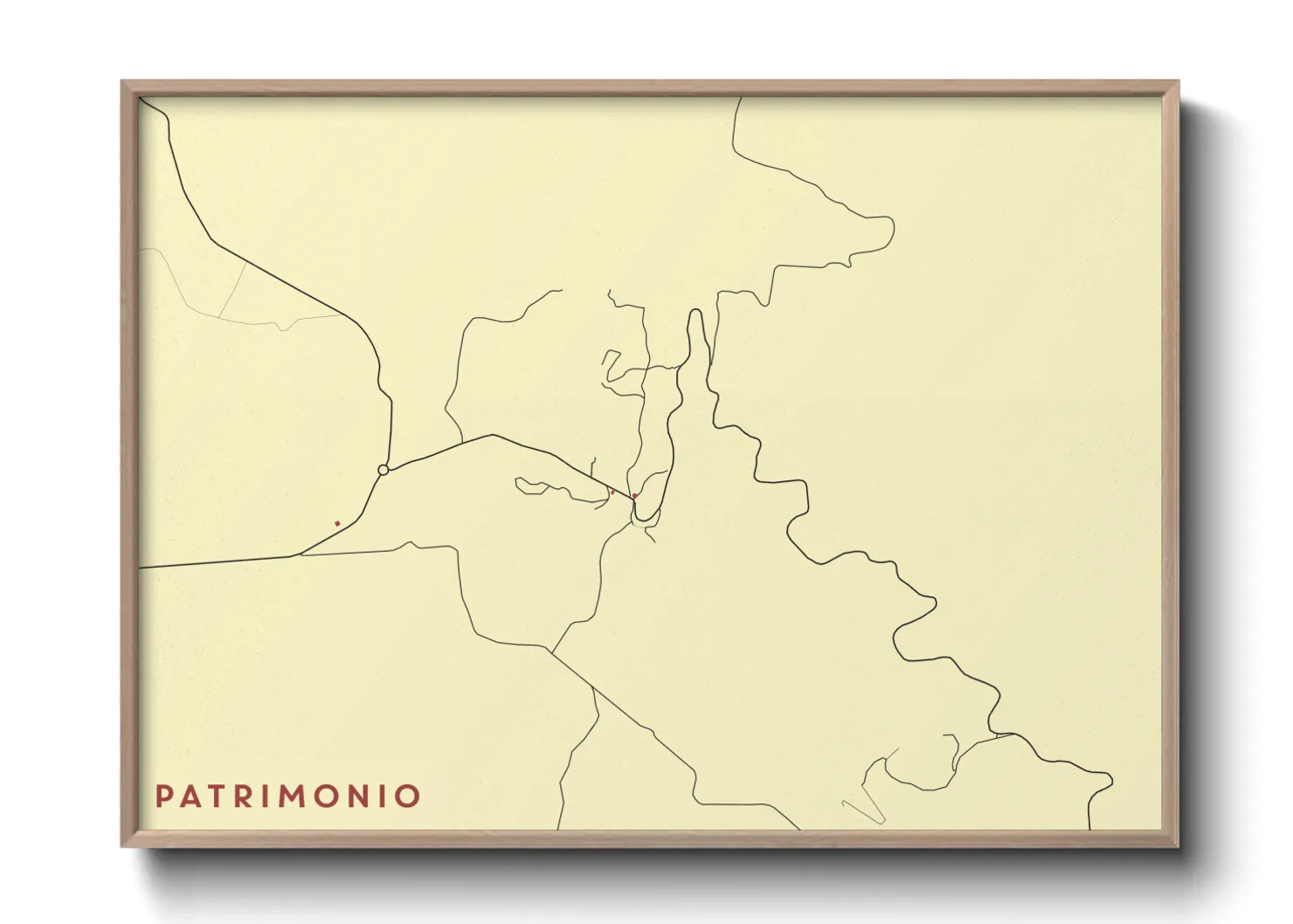 Une affiche de carte sur Patrimonio