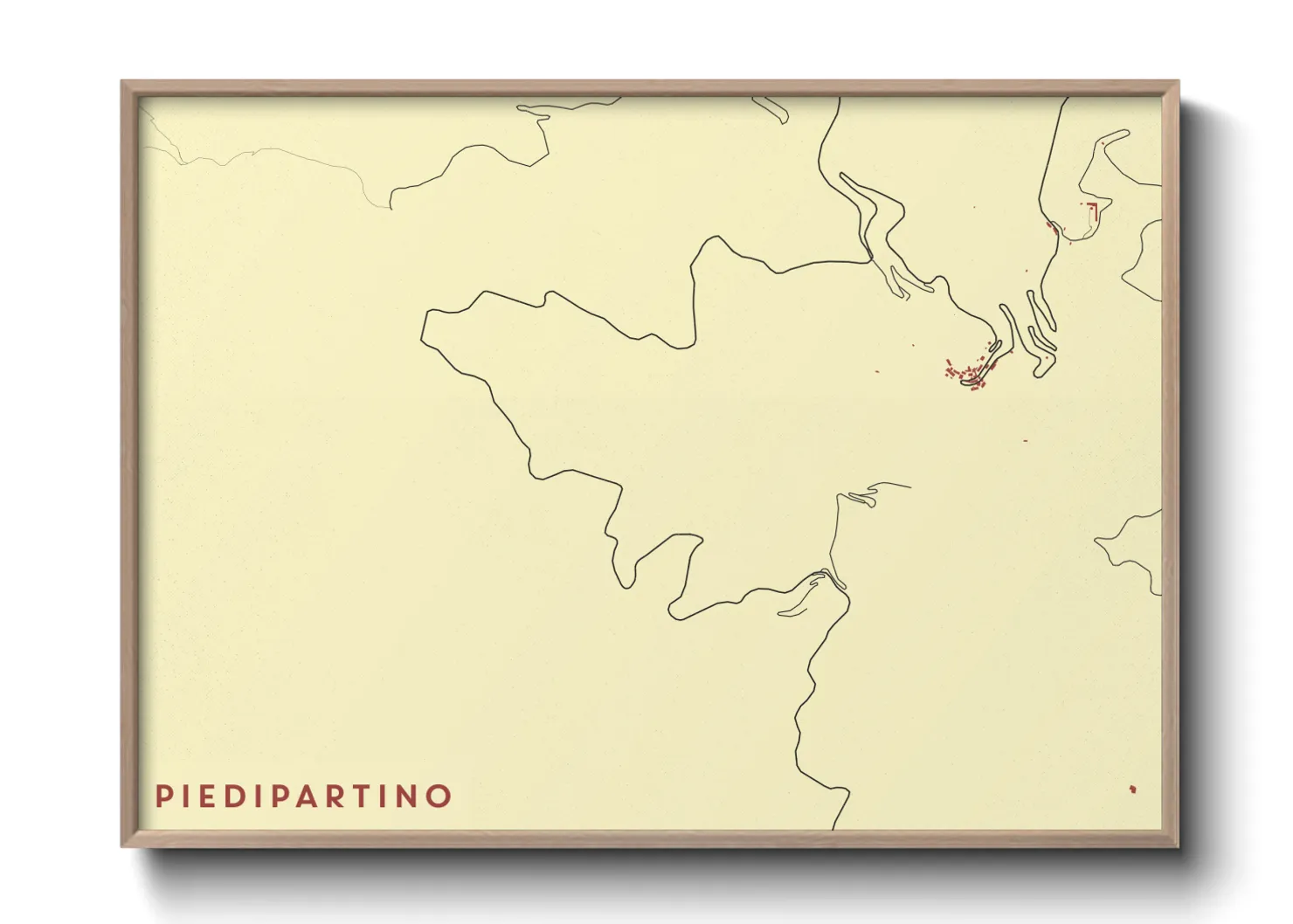 Une affiche de carte sur Piedipartino