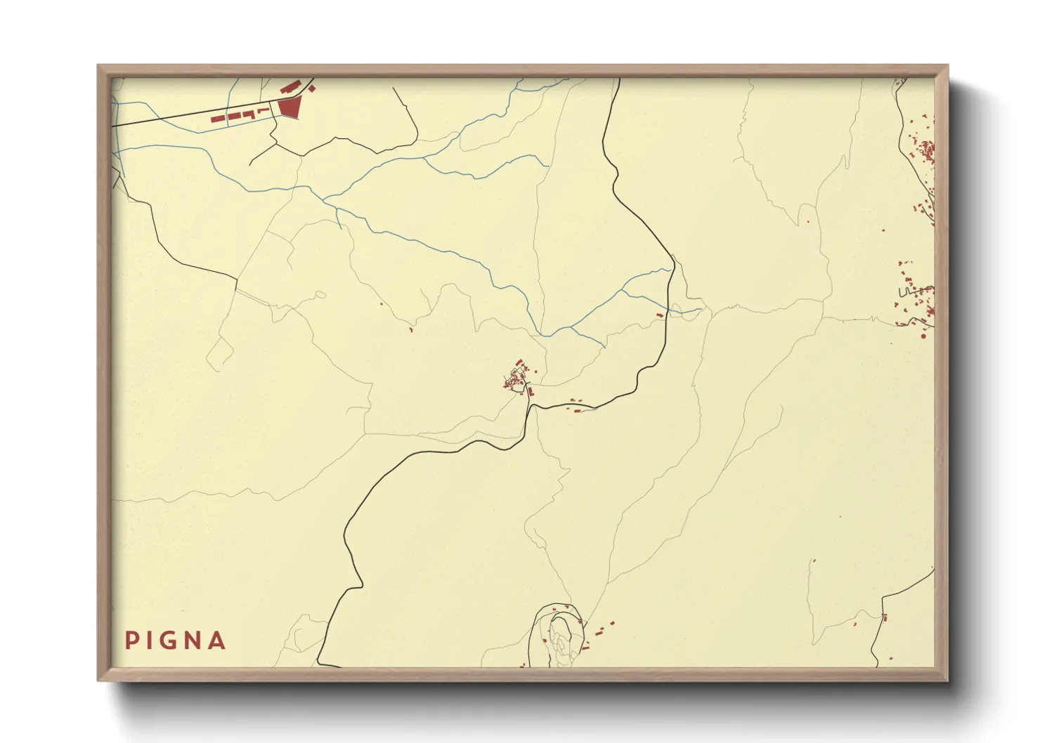 Une affiche de carte sur Pigna