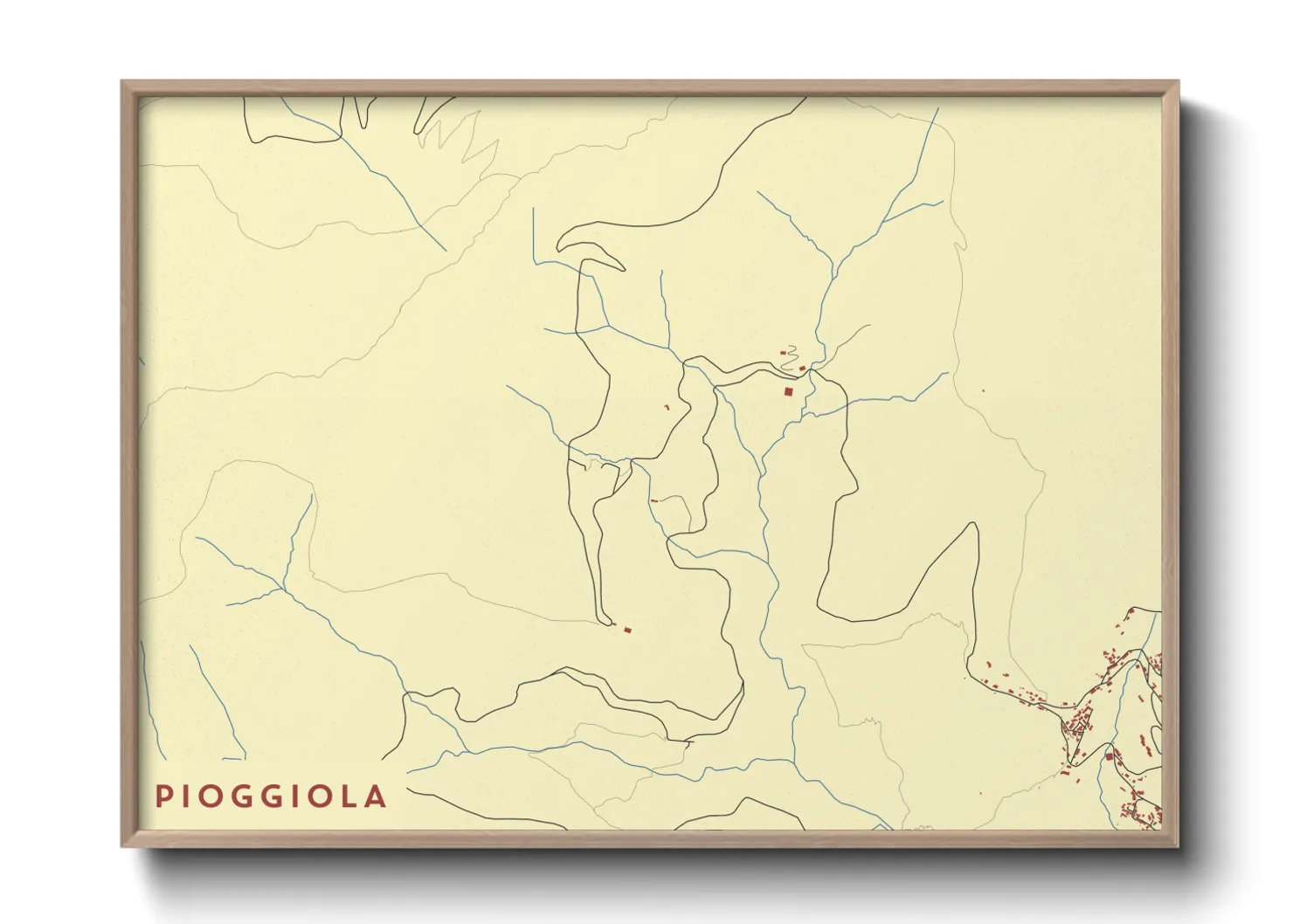 Une affiche de carte sur Pioggiola