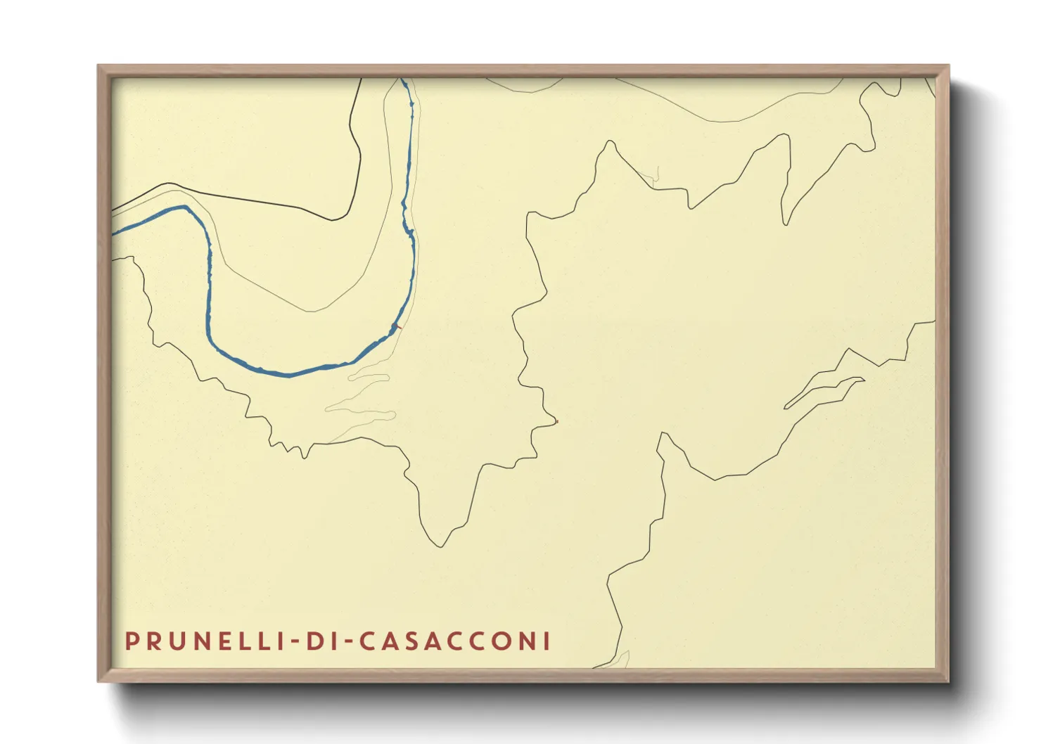 Une affiche de carte sur Prunelli-di-Casacconi