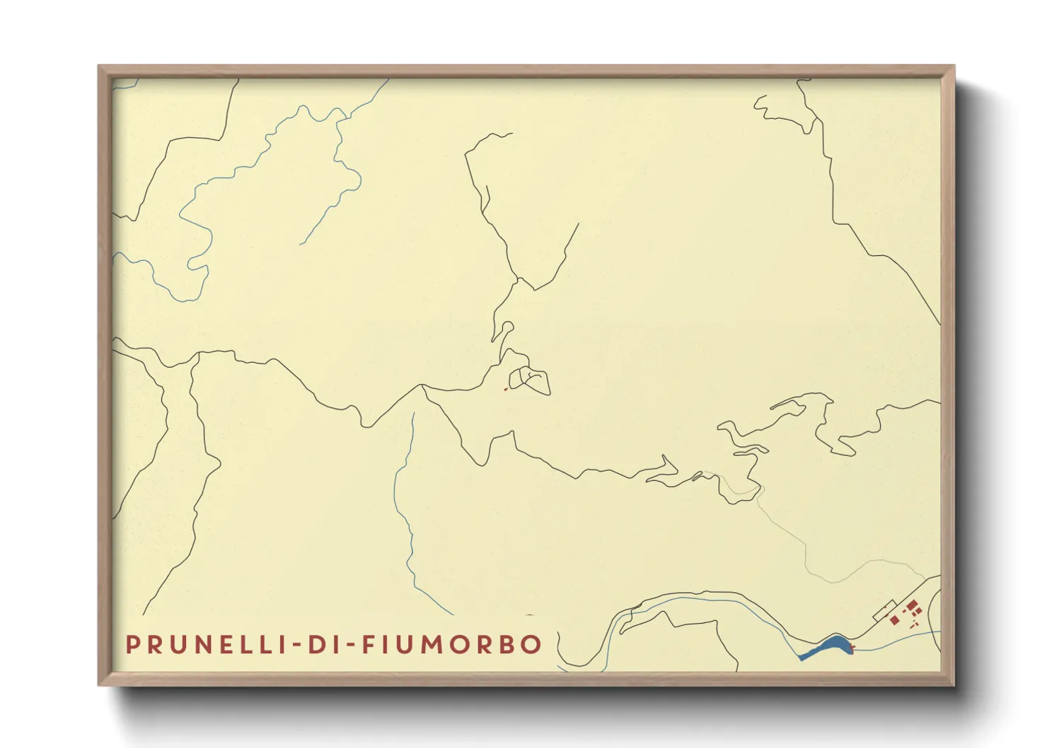Une affiche de carte sur Prunelli-di-Fiumorbo