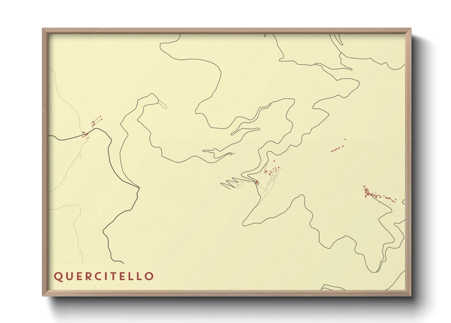 Une affiche de carte sur Quercitello