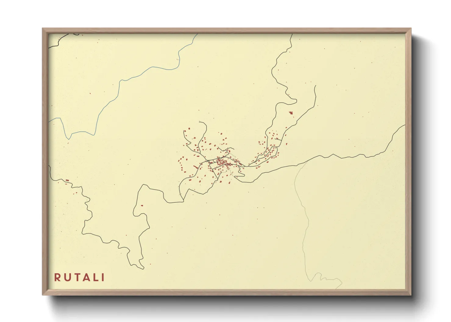 Une affiche de carte sur Rutali