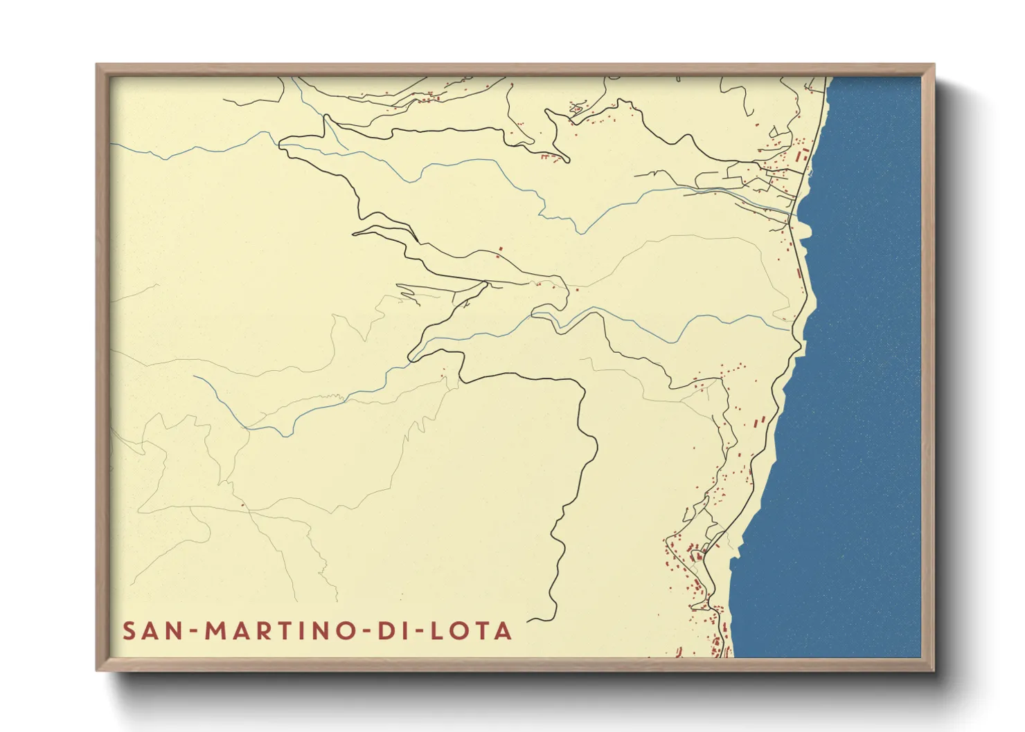 Une affiche de carte sur San-Martino-di-Lota