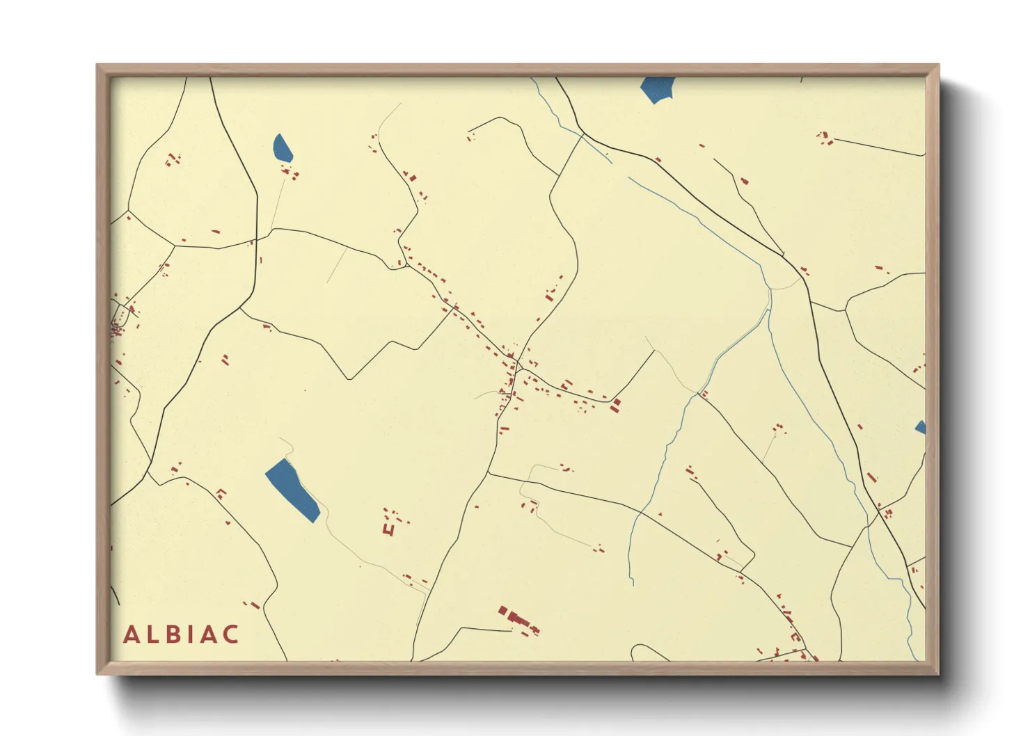 Une affiche de carte sur Albiac
