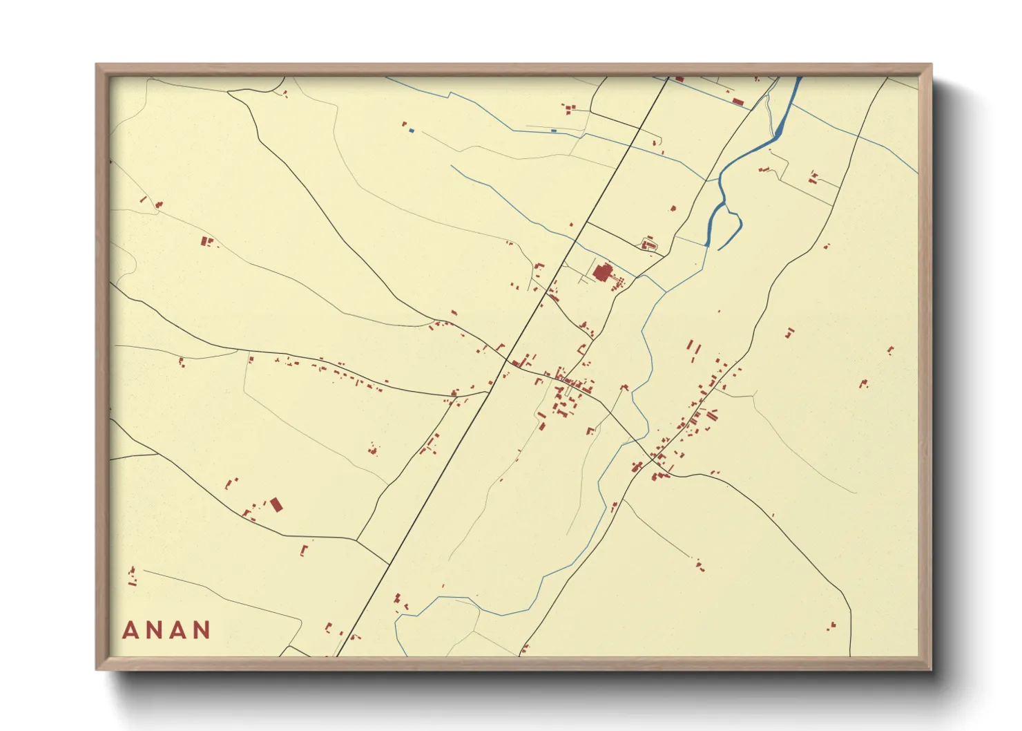 Une affiche de carte sur Anan