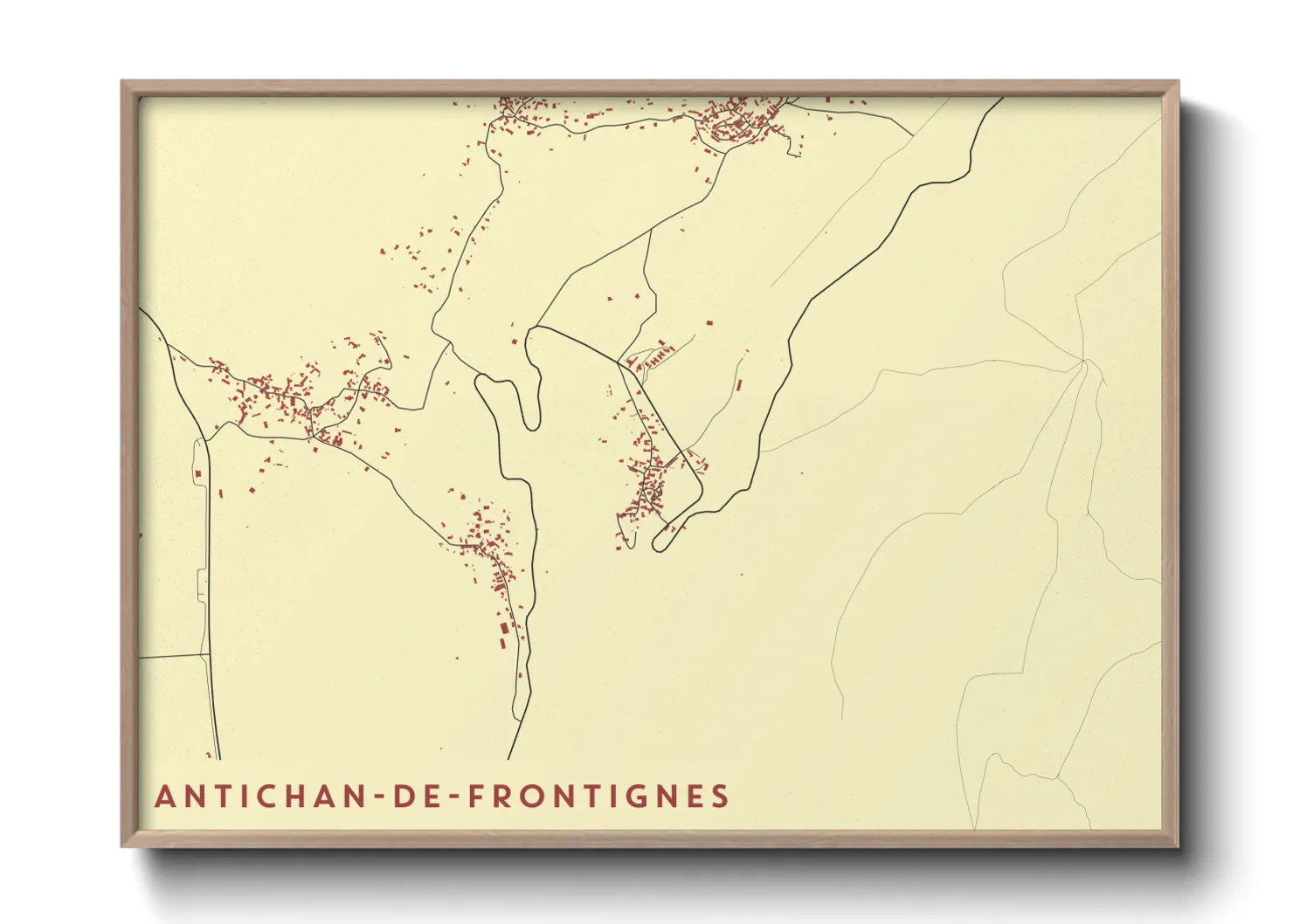 Une affiche de carte sur Antichan-de-Frontignes