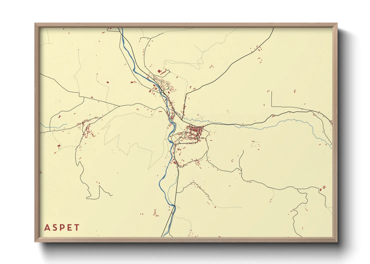 Une affiche de carte sur Aspet