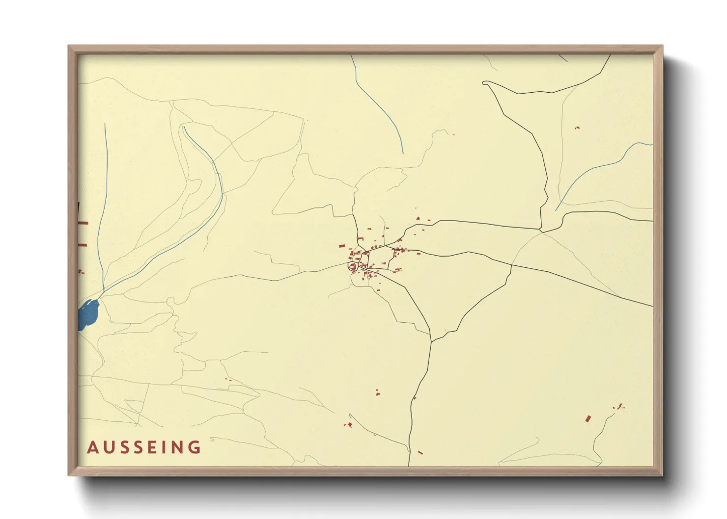 Une affiche de carte sur Ausseing