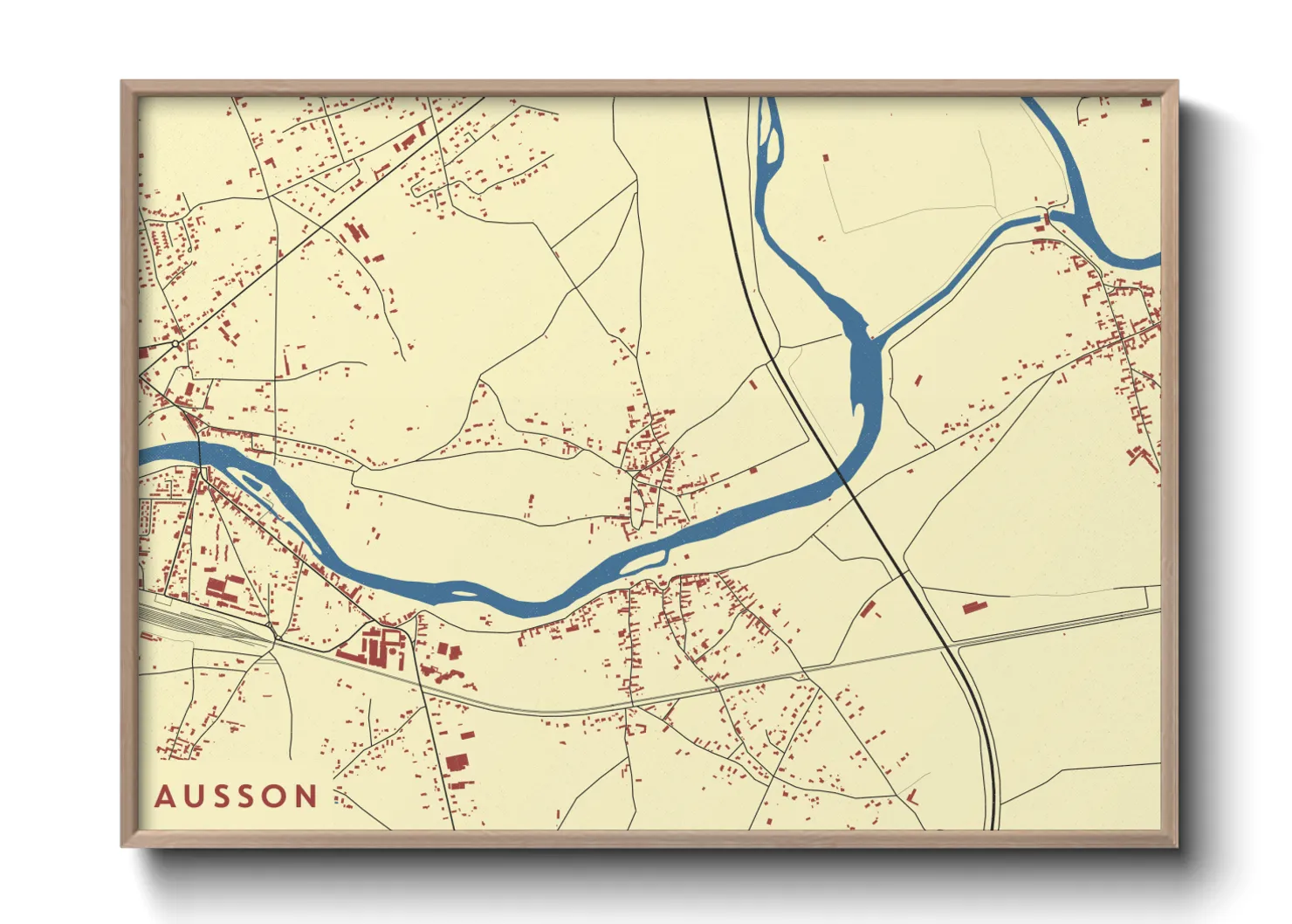 Une affiche de carte sur Ausson