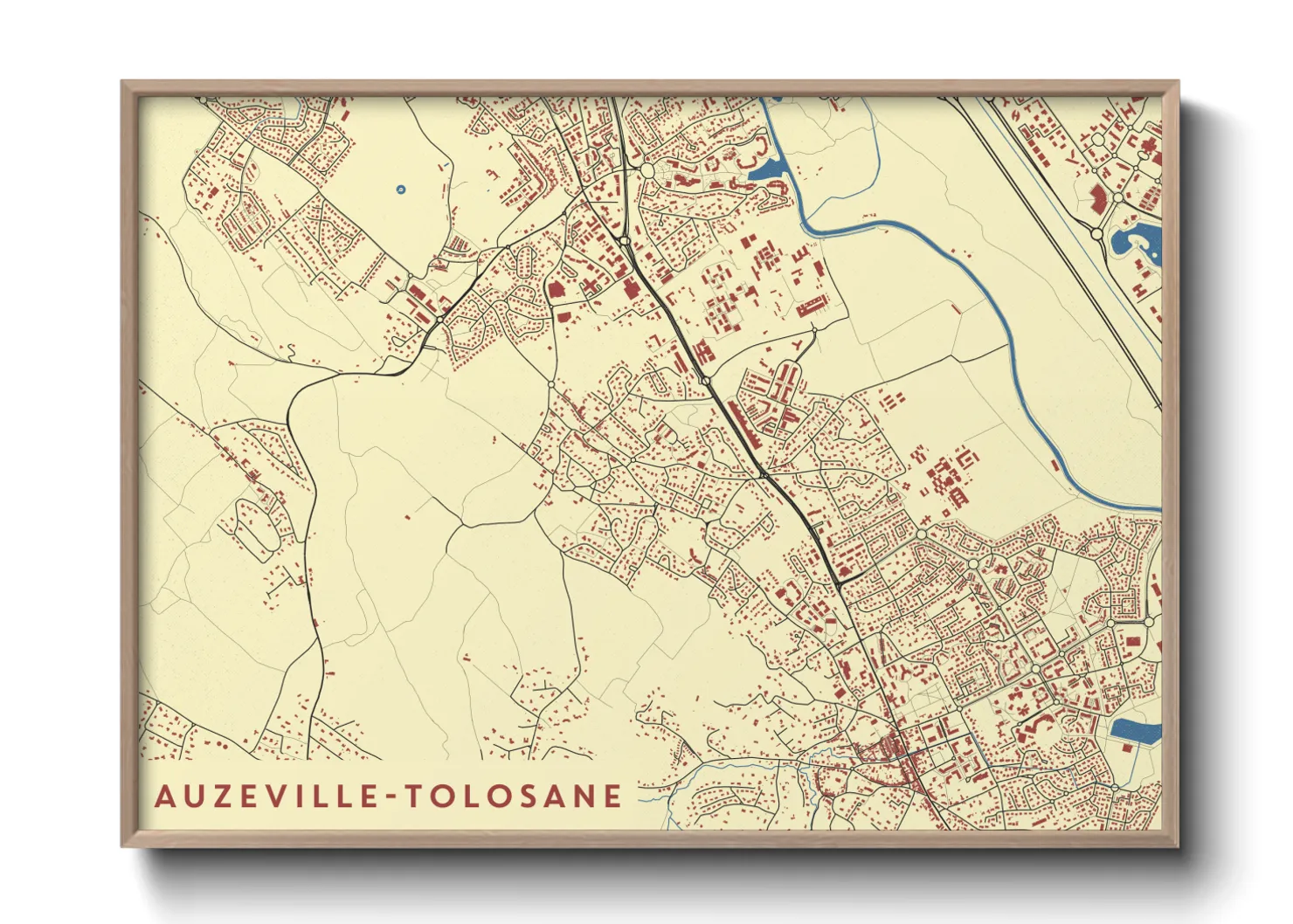 Une affiche de carte sur Auzeville-Tolosane
