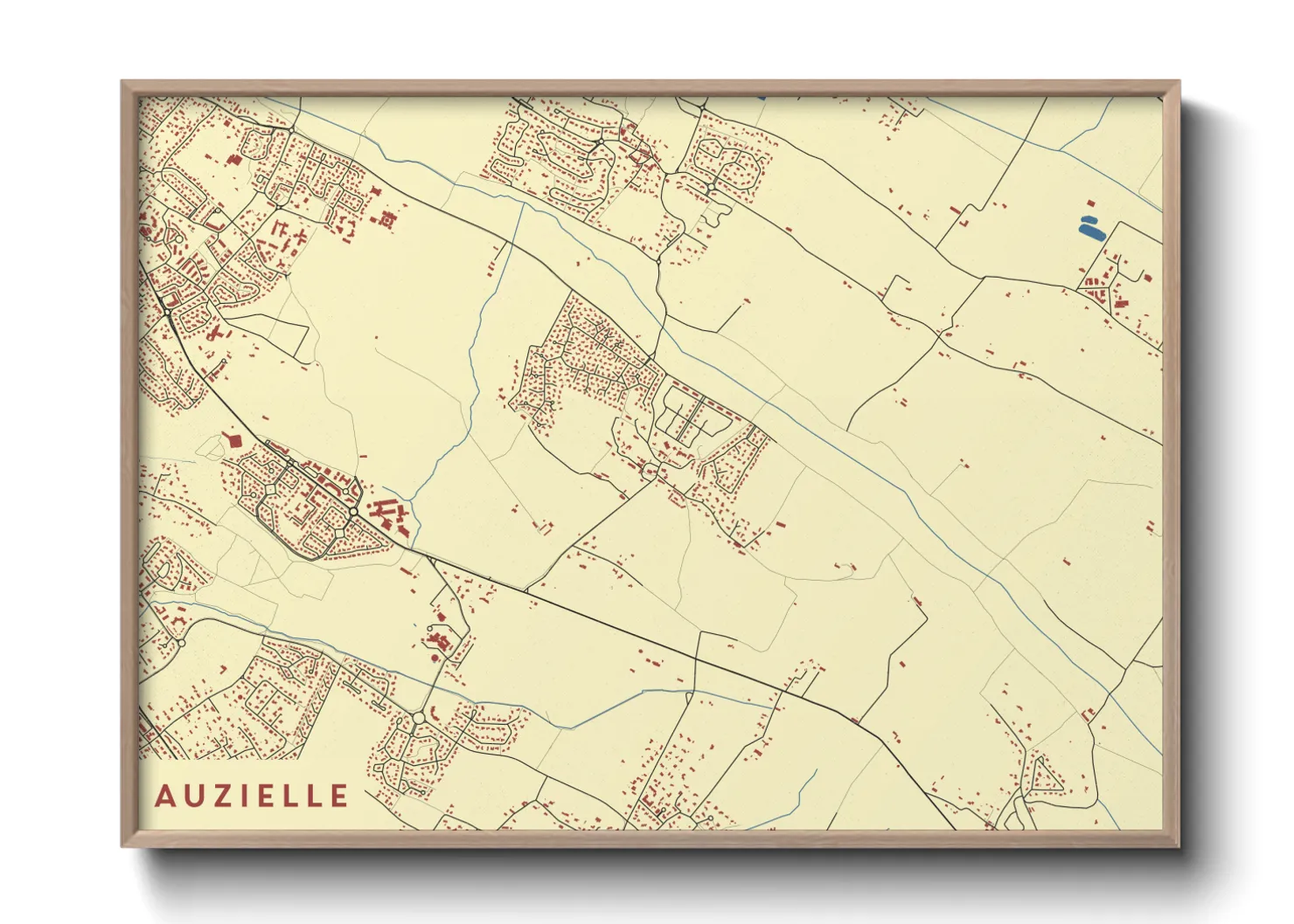 Une affiche de carte sur Auzielle