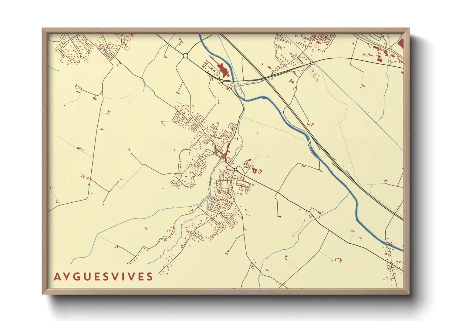 Une affiche de carte sur Ayguesvives