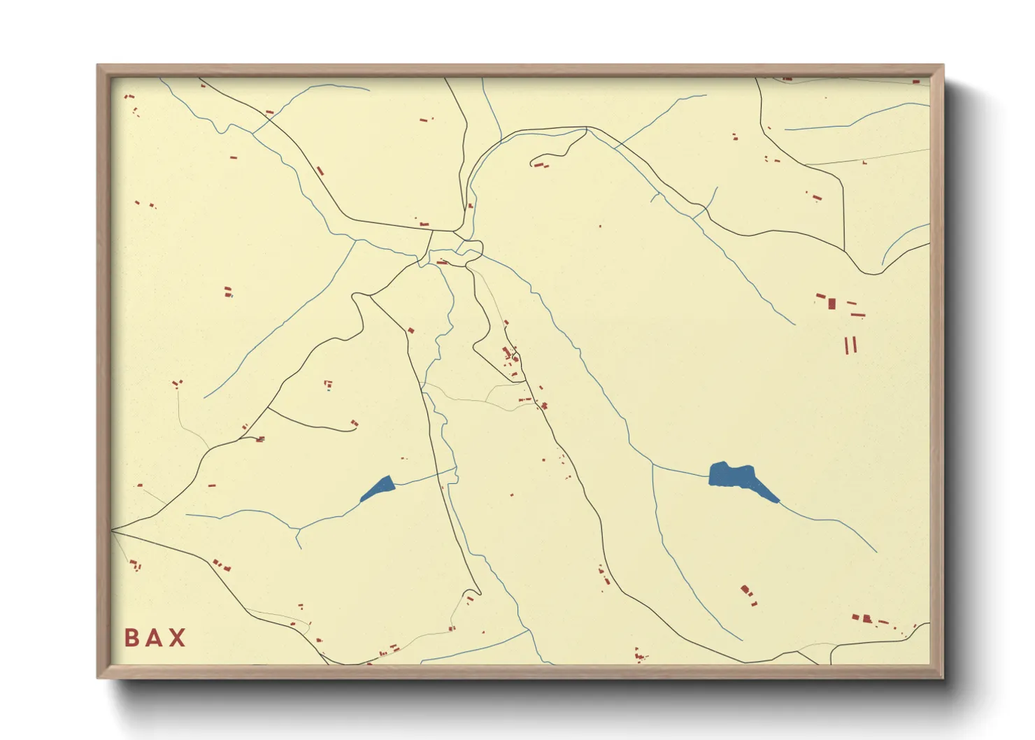 Une affiche de carte sur Bax