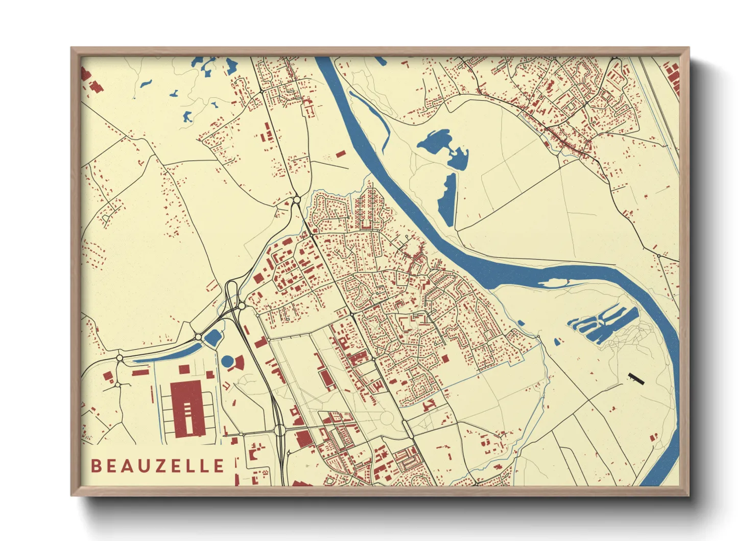Une affiche de carte sur Beauzelle