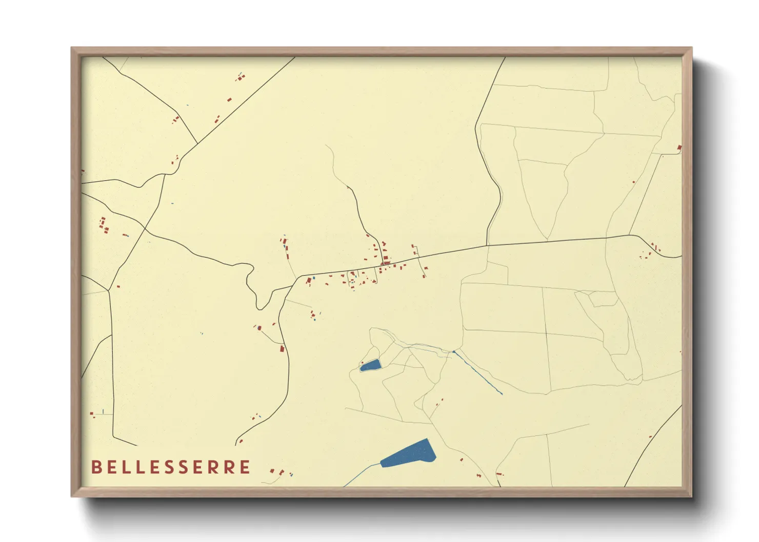 Une affiche de carte sur Bellesserre