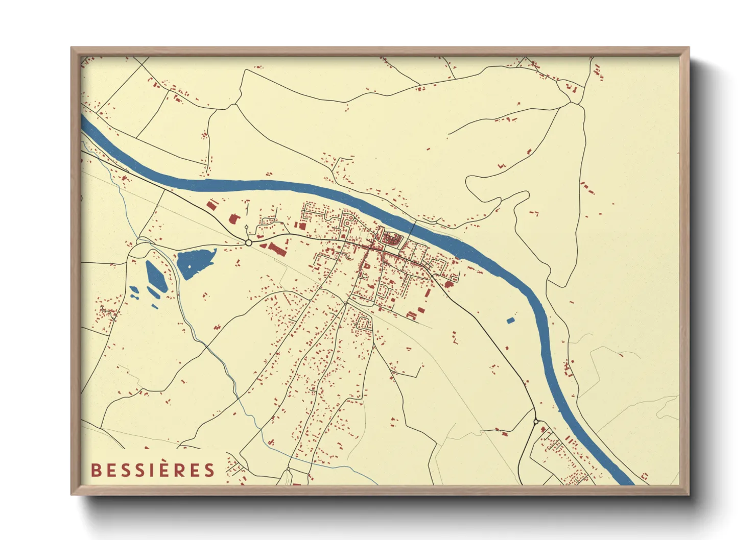 Une affiche de carte sur Bessières