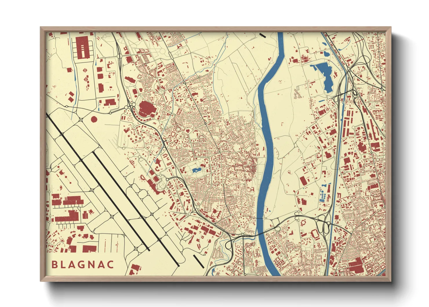Une affiche de carte sur Blagnac
