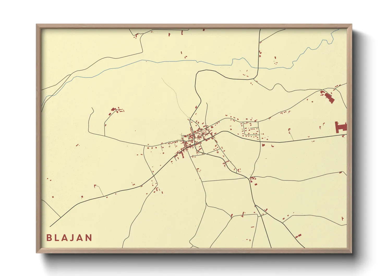 Une affiche de carte sur Blajan