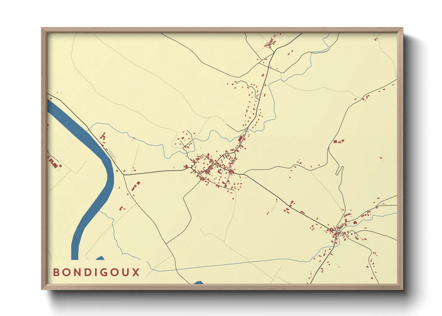 Une affiche de carte sur Bondigoux