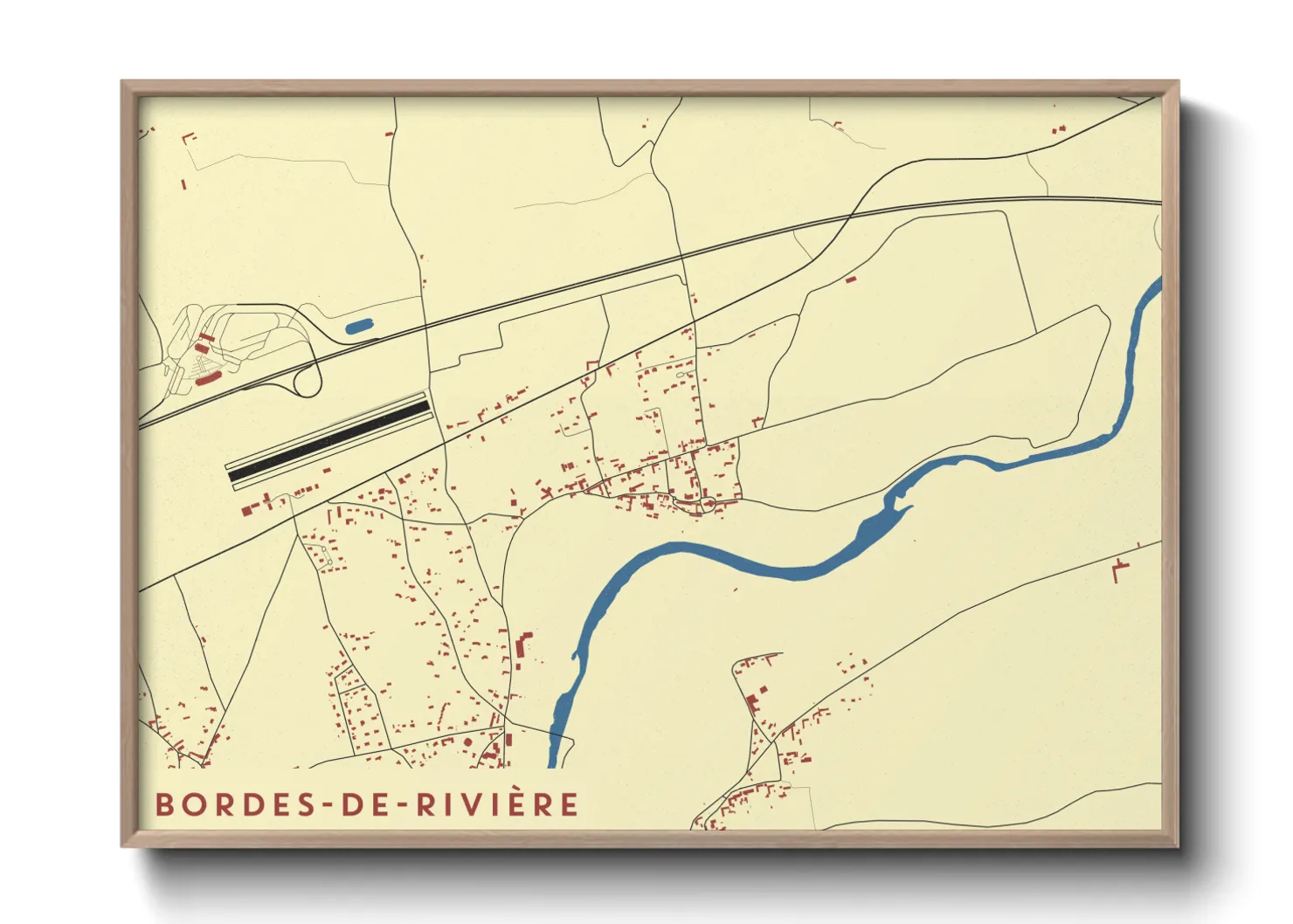 Une affiche de carte sur Bordes-de-Rivière