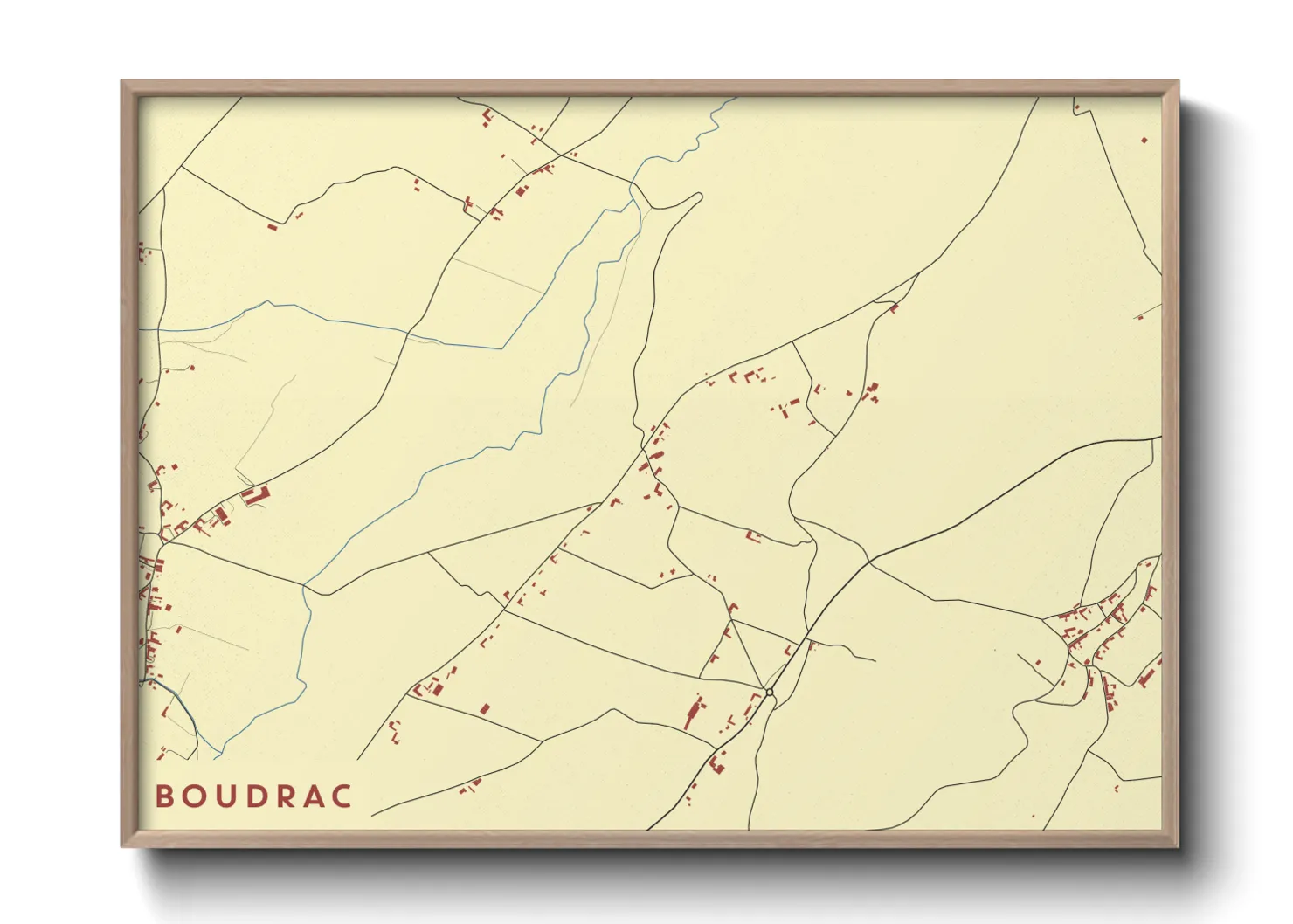 Une affiche de carte sur Boudrac