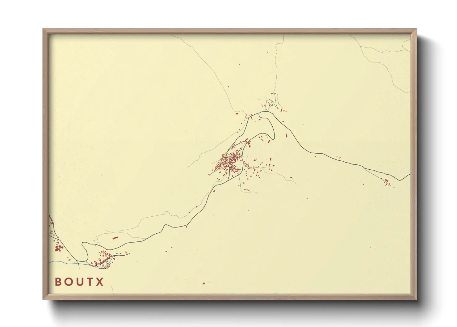 Une affiche de carte sur Boutx
