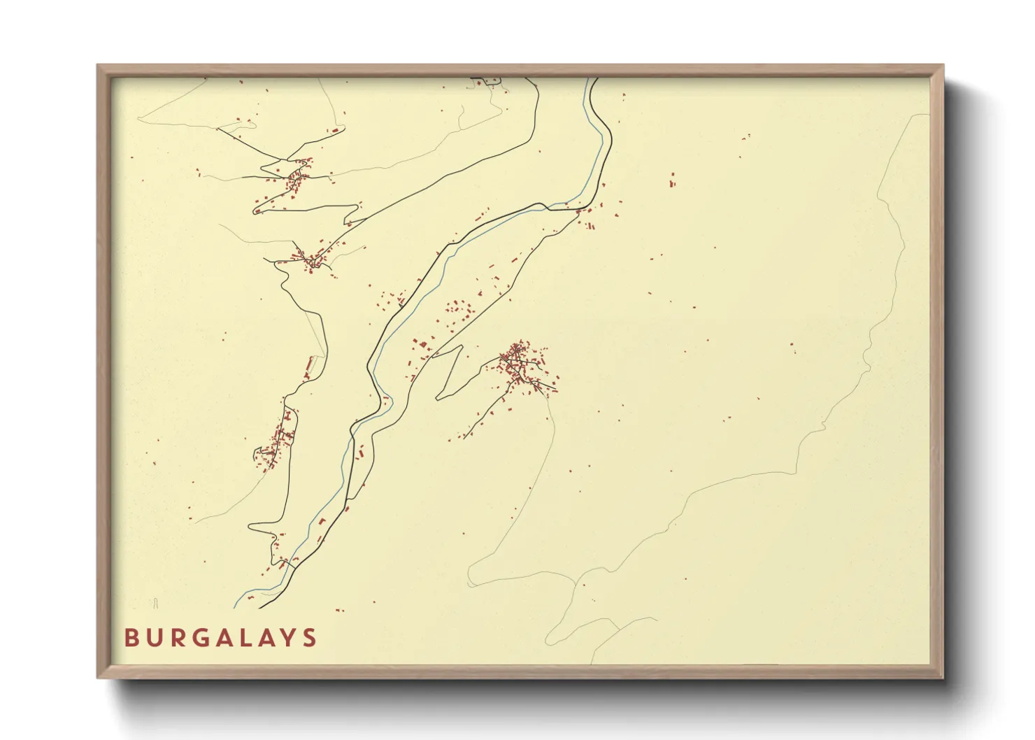 Une affiche de carte sur Burgalays