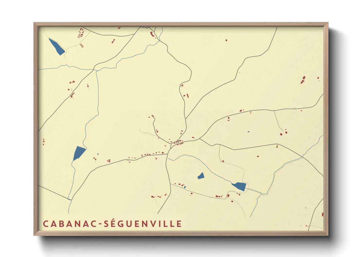 Une affiche de carte sur Cabanac-Séguenville