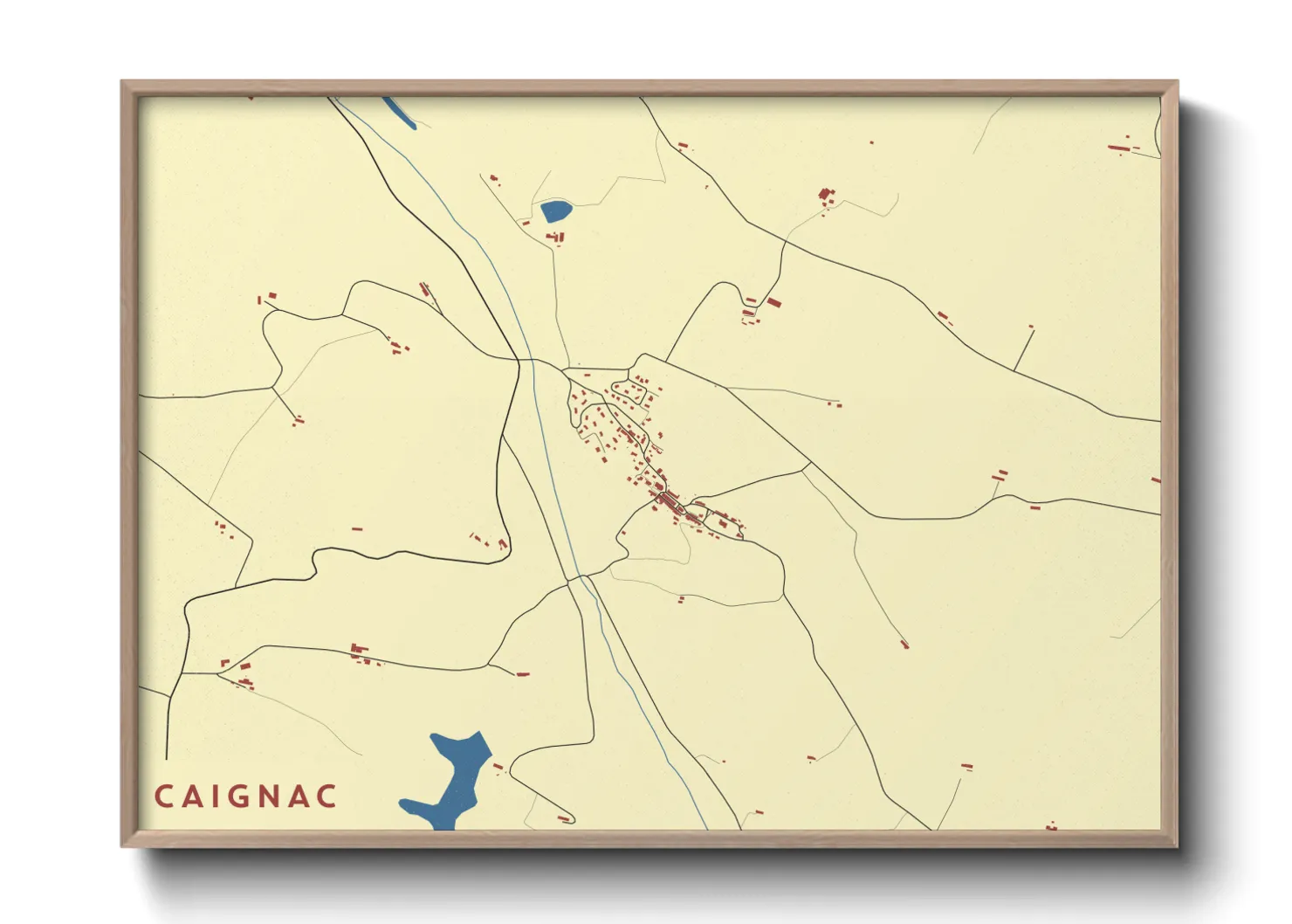 Une affiche de carte sur Caignac