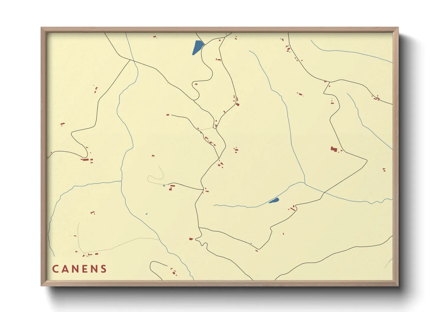 Une affiche de carte sur Canens