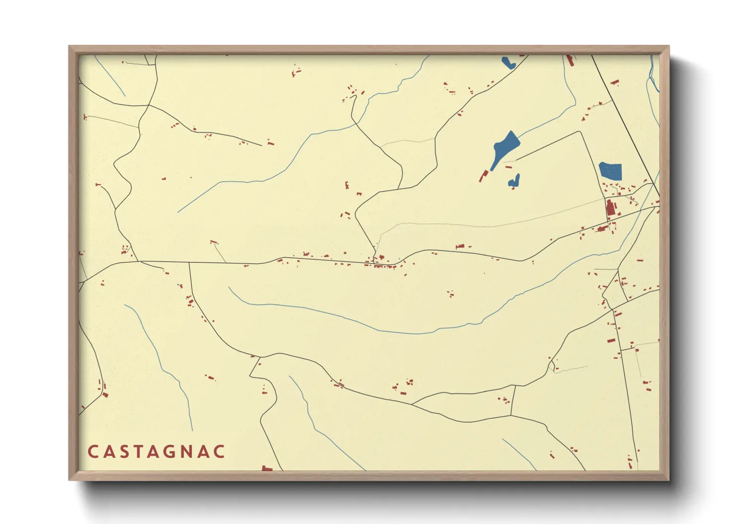 Une affiche de carte sur Castagnac