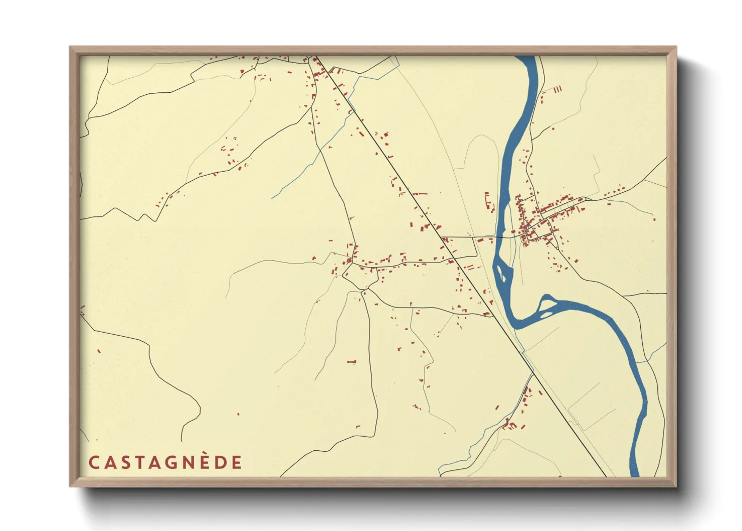 Une affiche de carte sur Castagnède