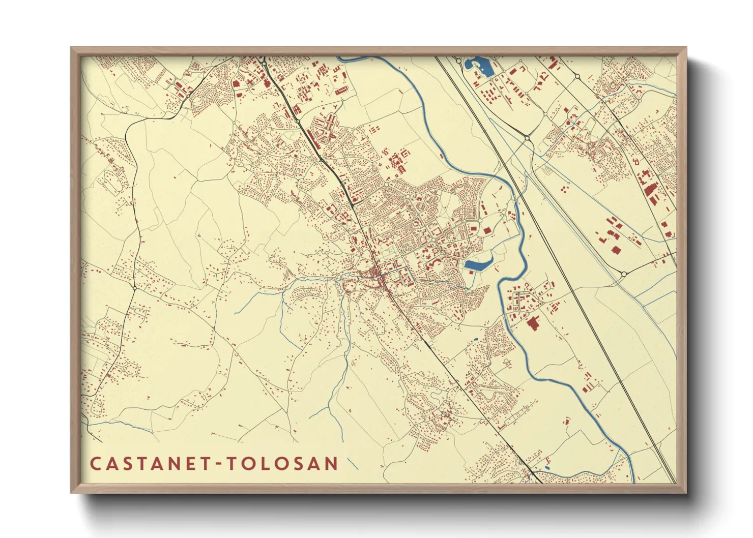 Une affiche de carte sur Castanet-Tolosan