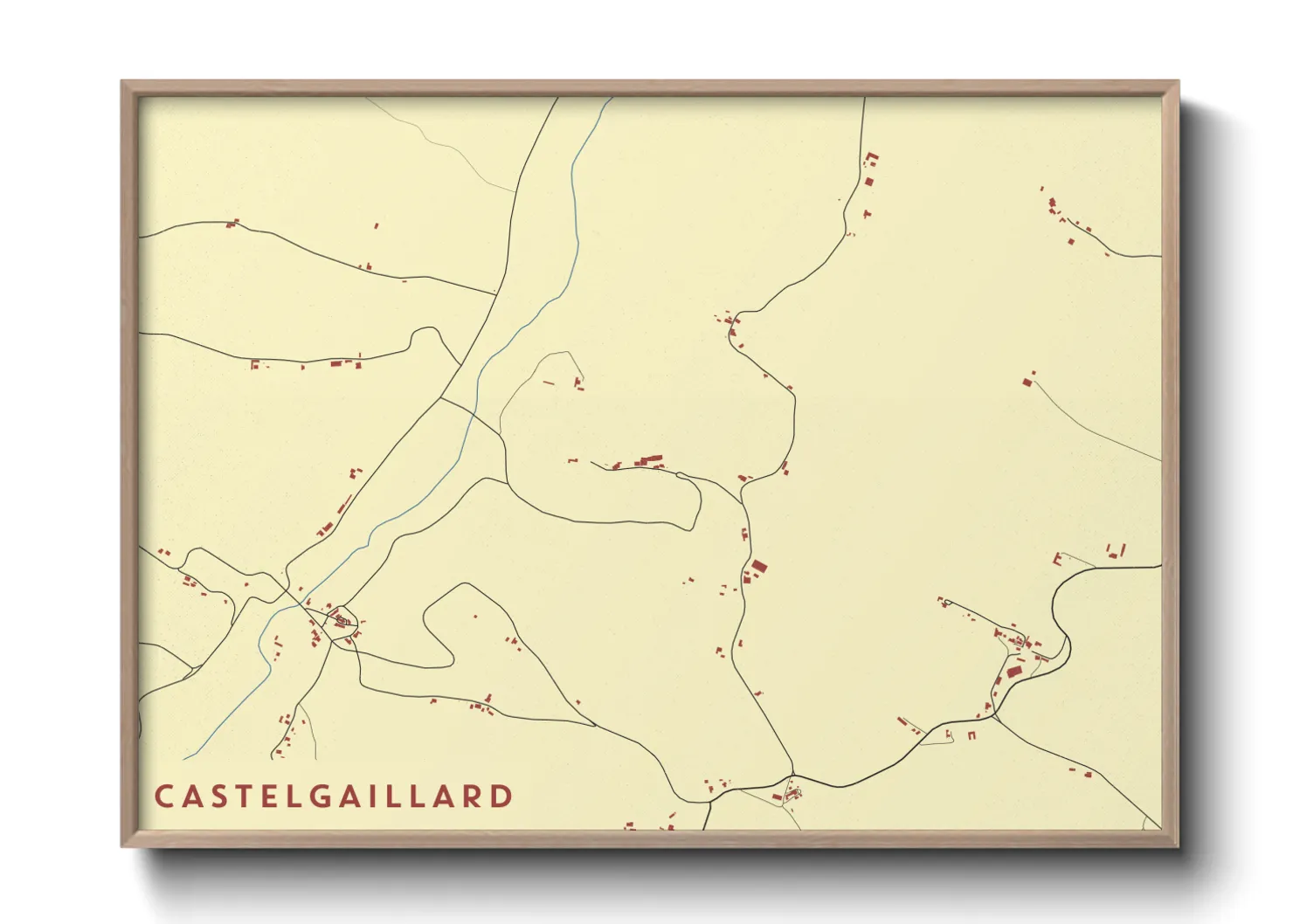Une affiche de carte sur Castelgaillard