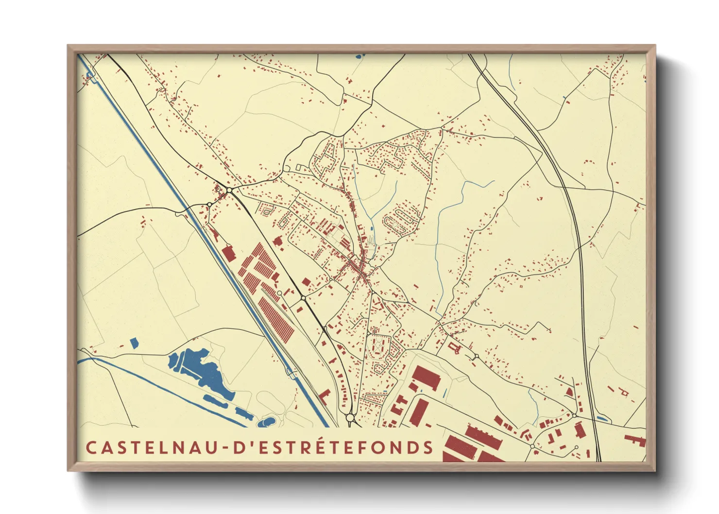 Une affiche de carte sur Castelnau-d'Estrétefonds