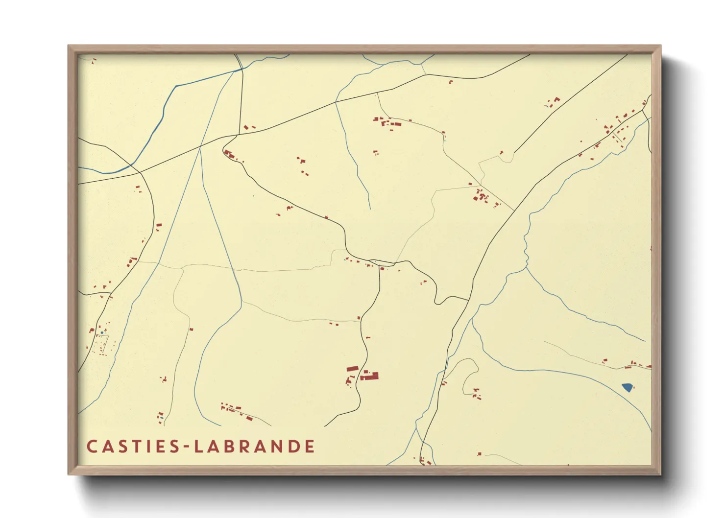 Une affiche de carte sur Casties-Labrande