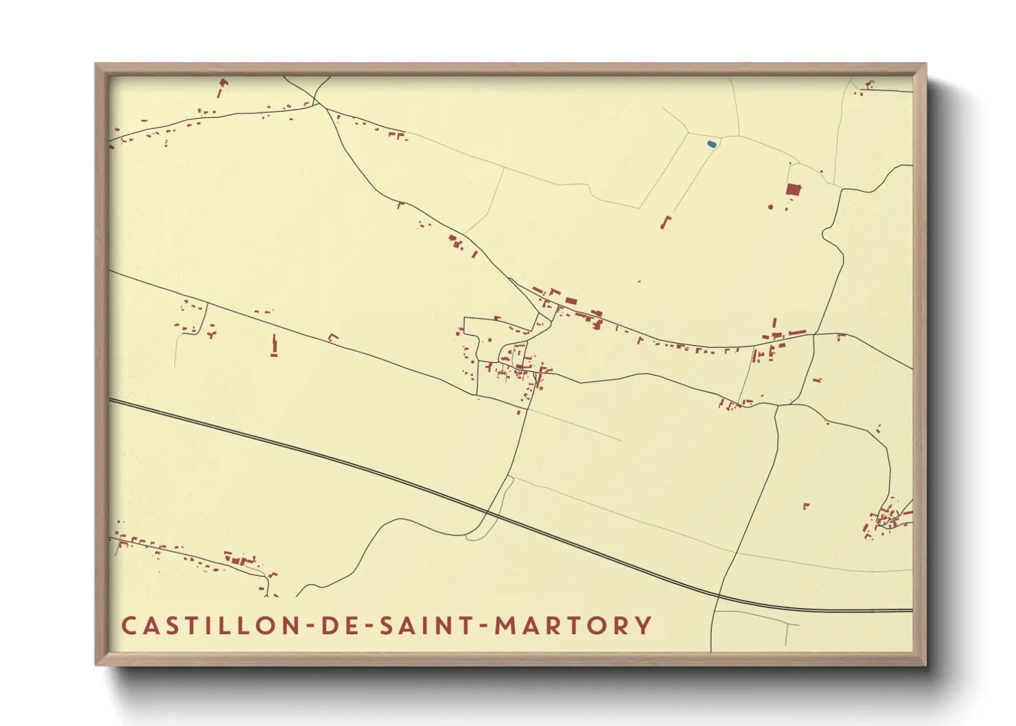 Une affiche de carte sur Castillon-de-Saint-Martory