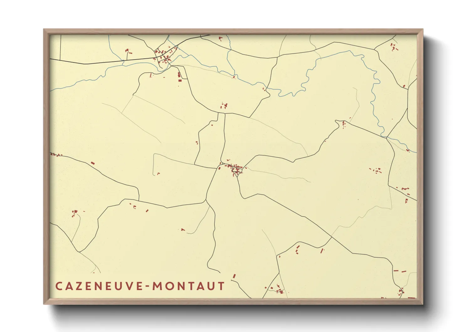 Une affiche de carte sur Cazeneuve-Montaut