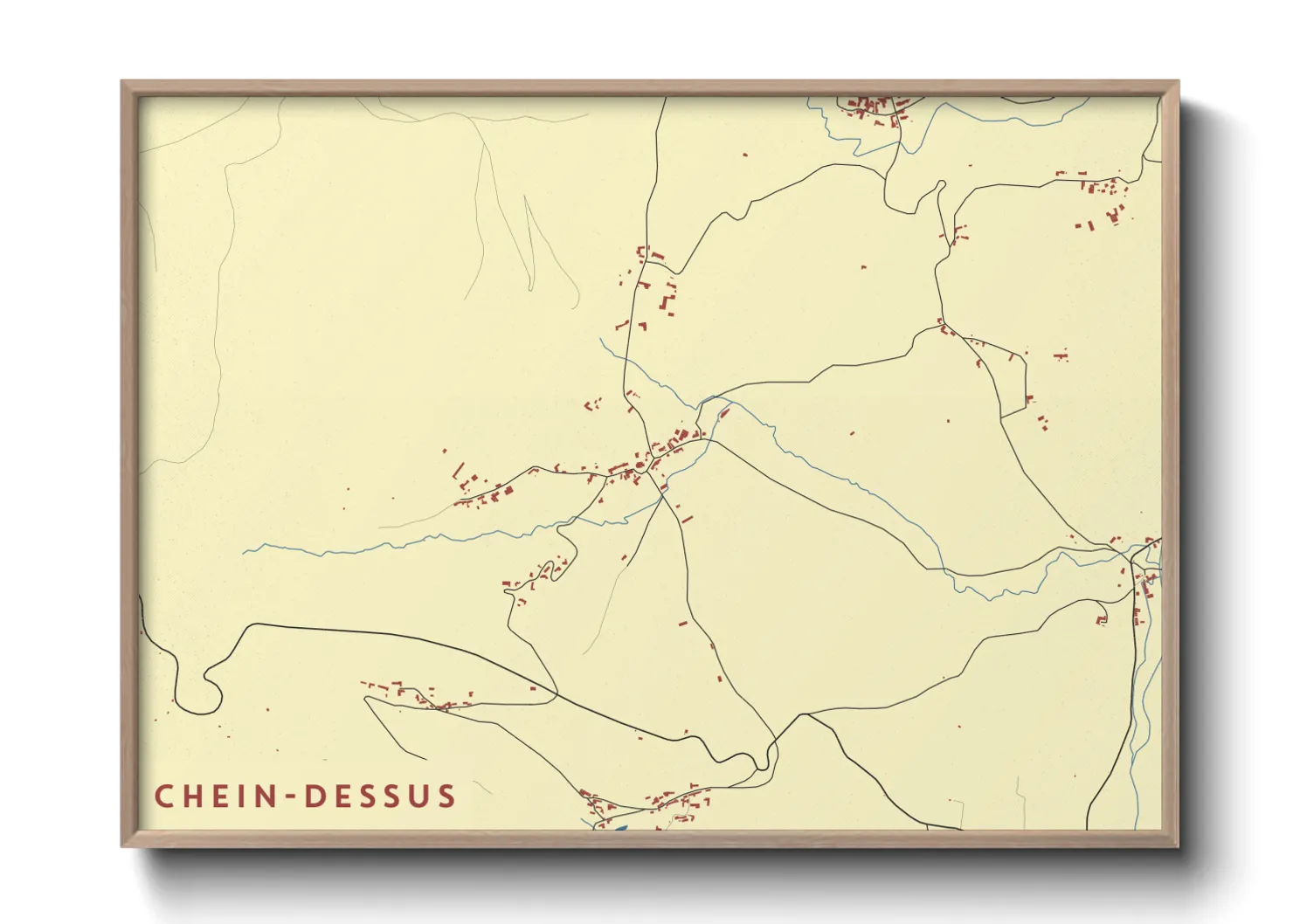 Une affiche de carte sur Chein-Dessus