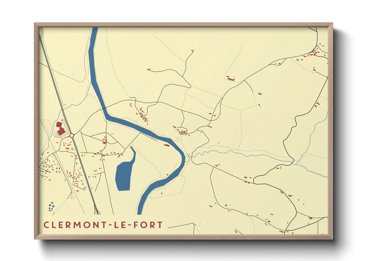 Une affiche de carte sur Clermont-le-Fort