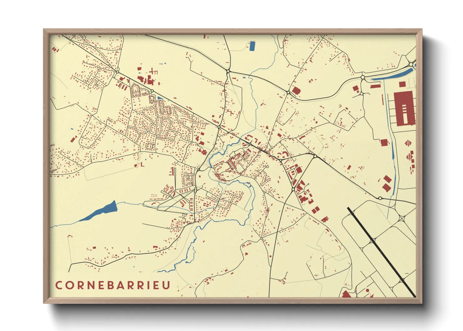 Une affiche de carte sur Cornebarrieu