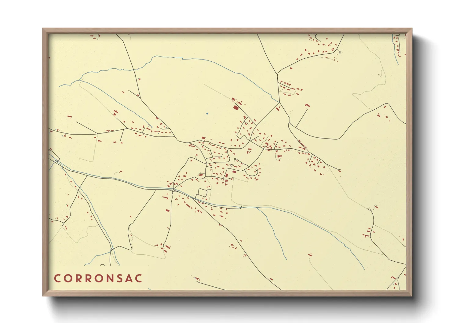 Une affiche de carte sur Corronsac
