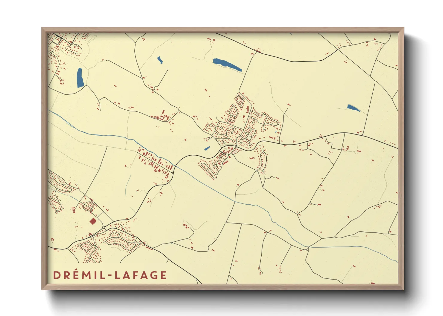 Une affiche de carte sur Drémil-Lafage