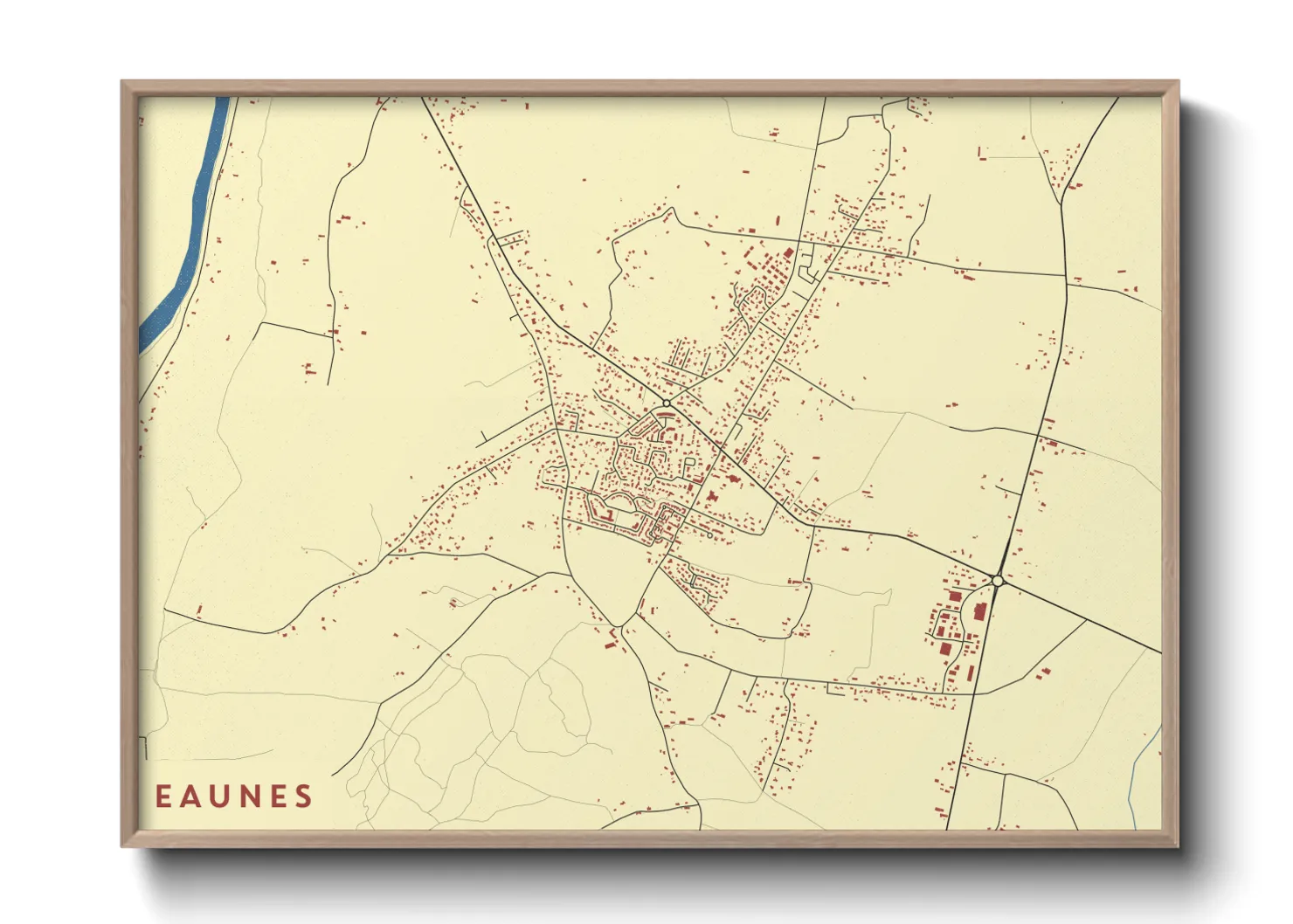 Une affiche de carte sur Eaunes