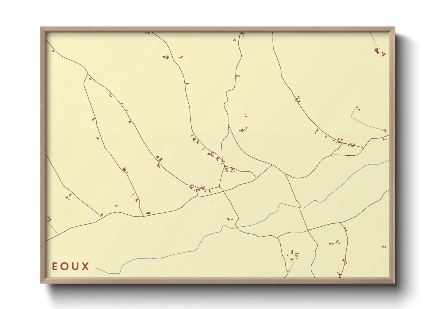 Une affiche de carte sur Eoux
