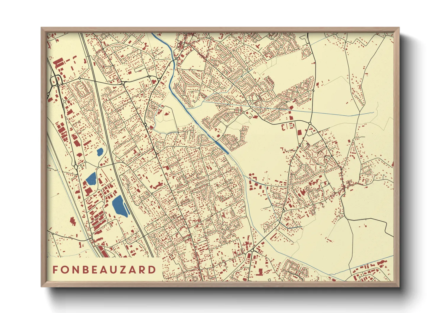 Une affiche de carte sur Fonbeauzard