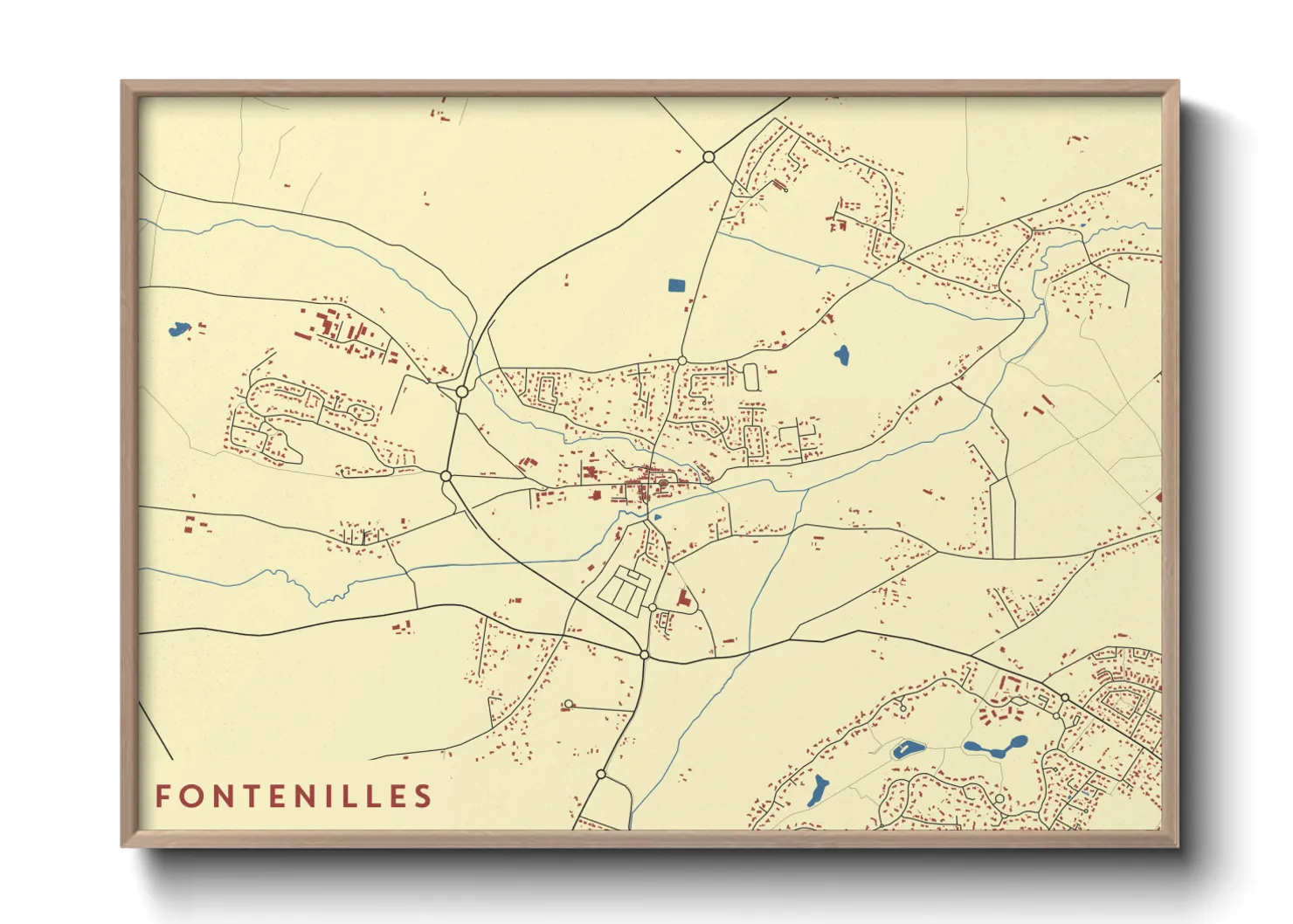 Une affiche de carte sur Fontenilles